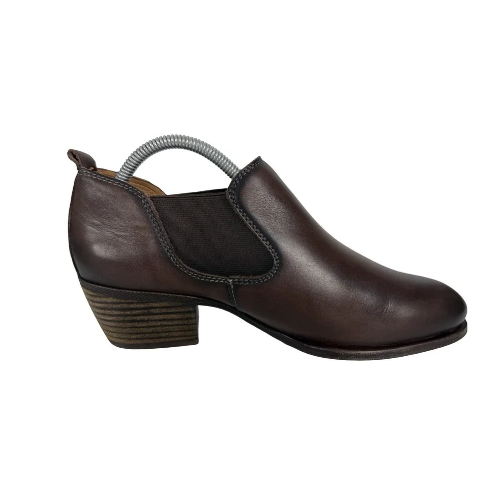 Pikolinos Baqueria Low Cut Cuban Heel Ankle Boots Elastic Band EU 41 US 10 10.5